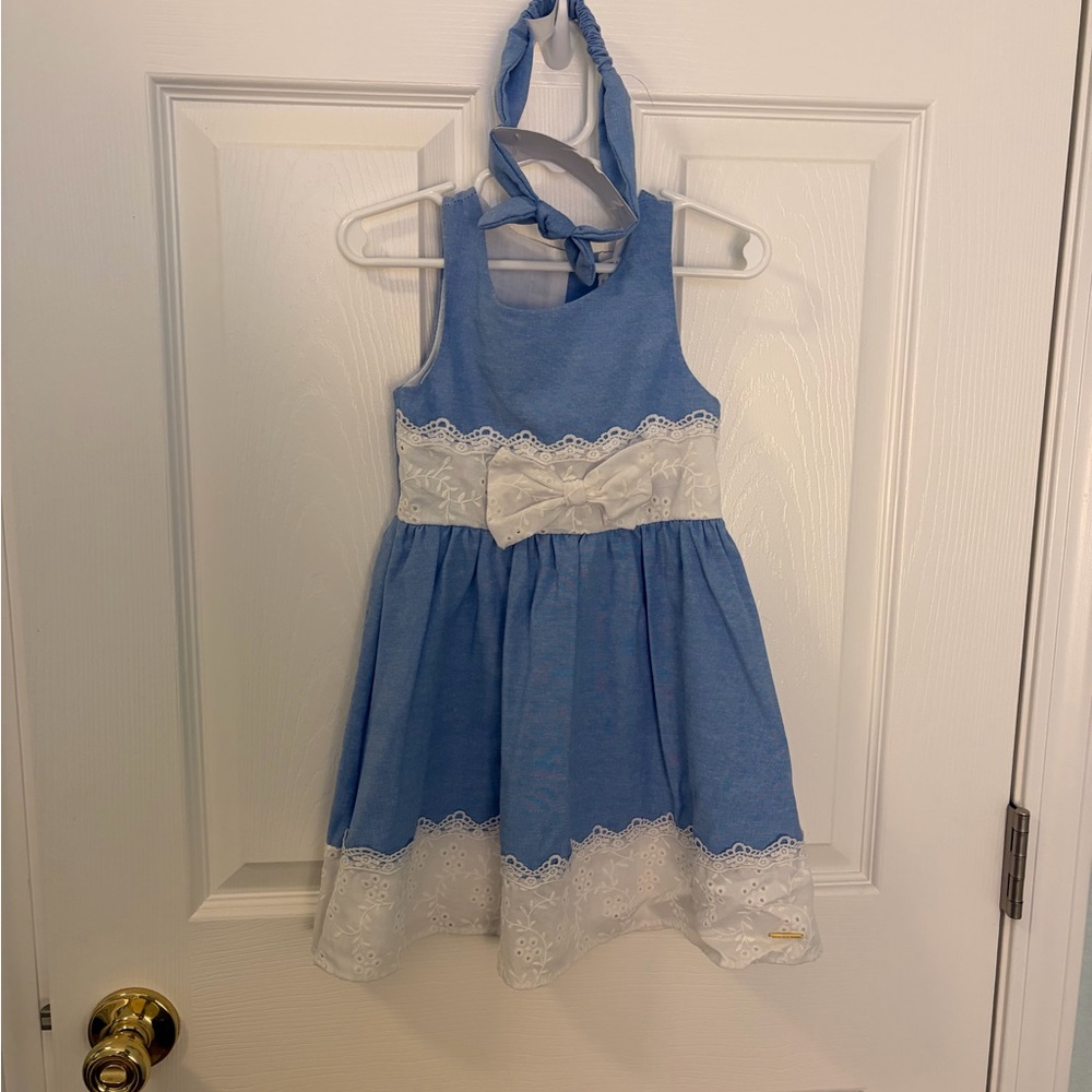 Tahari Baby Dress and Matching Headband 3T